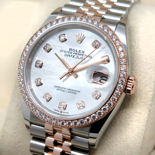 Rolex 126281RBR Datejust 18K/SS with Mother of Pearl Diamond Dial/Bezel on Jubilee - Image 4
