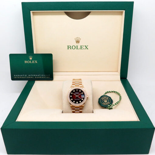 Rolex 278288RBR Datejust 18K Yellow Gold with Red Ombre Diamond Dial/Bezel - Image 2