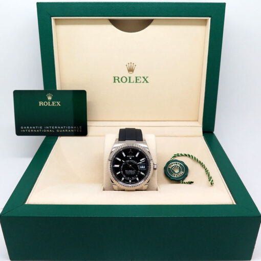 Rolex 336239 Skydweller 18K White Gold with Black Dial on Oysterflex - Image 2