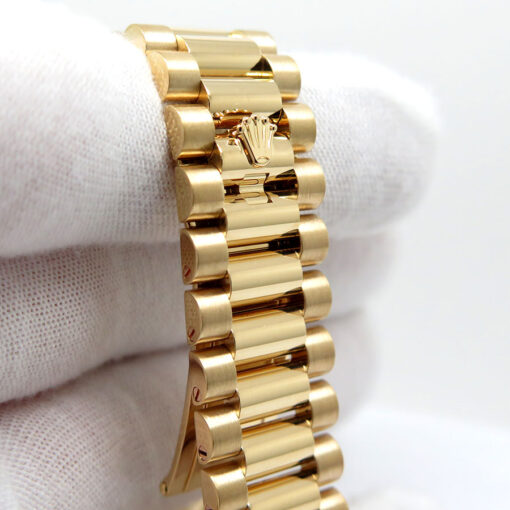 Rolex 128348RBR Day Date 18K Yellow Gold with Green Ombre Diamond Dial/Bezel - Image 8