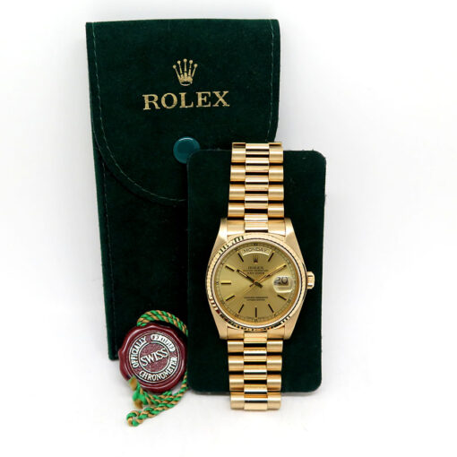 Rolex 18038 Day Date 18K Yellow Gold with Champagne Stick Dial - Image 2