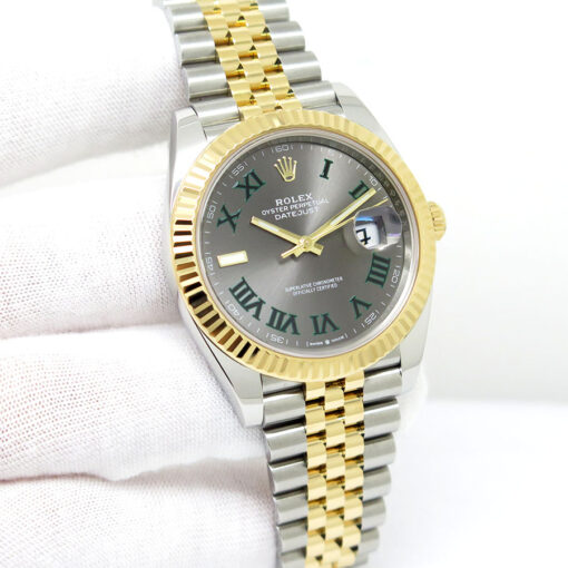 Rolex 126333 Datejust 41 18K/SS with Slate Roman Dial on Jubilee