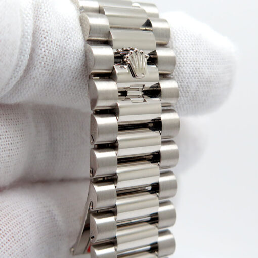 Rolex 228239 Day Date 18K White Gold with Olive Green Roman Dial - Image 7