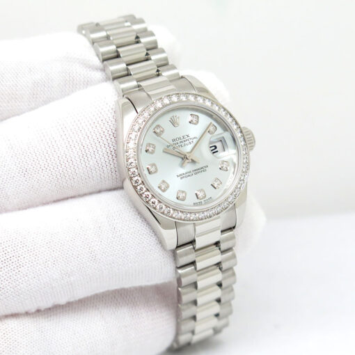 Rolex 179136 Datejust Platinum with Ice Blue Diamond Dial/Bezel on President