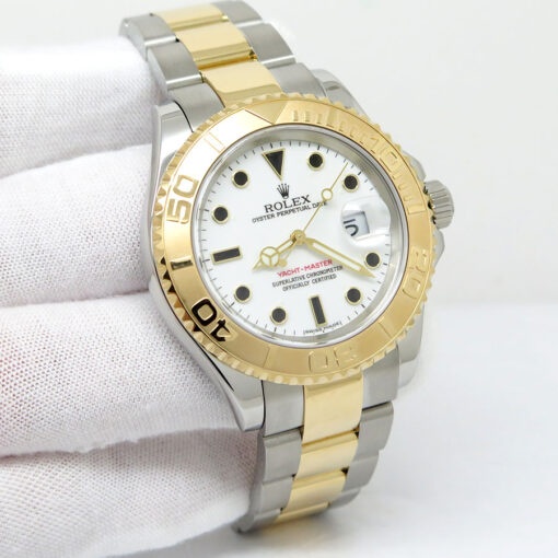 Rolex 16623 Yachtmaster 18K/SS with White Dial