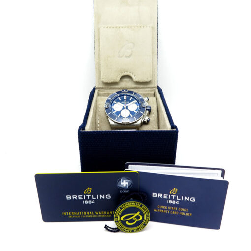 Alternative view of Breitling AB0136 Super Chronomat B01 44mm Blue on Bracelet