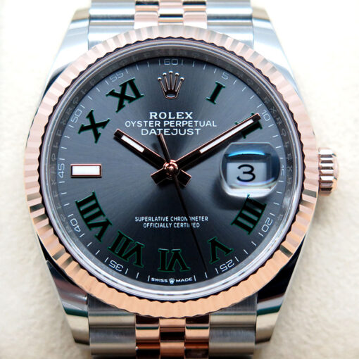 Rolex 126231 Datejust 18K/SS with Slate Roman Dial on Jubilee - Image 3