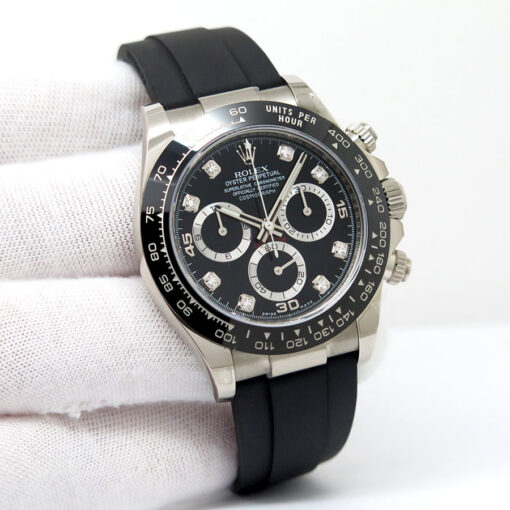 Rolex 116519LN Cosmograph Daytona 18K White Gold with Black Diamond Dial
