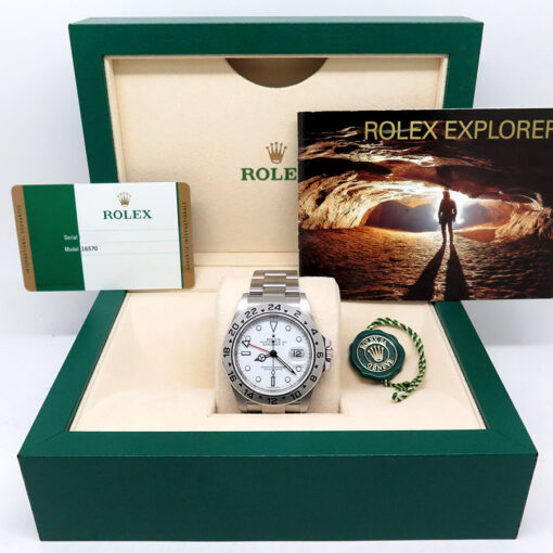 Alternative view of Rolex 16570 Explorer II with White Dial and 3186 Movement