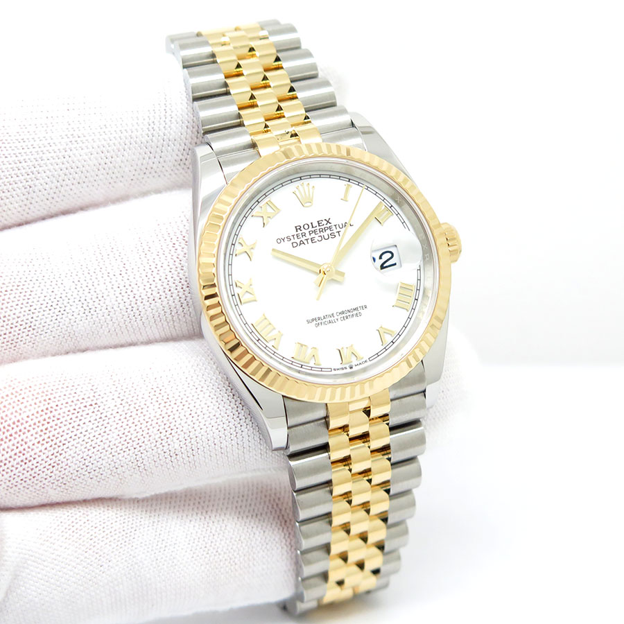 Rolex 126233 Datejust 18K/SS with White Roman Dial on Jubilee