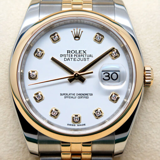 Rolex 116203 Datejust 18K/SS with White Diamond Dial on Jubilee - Image 3