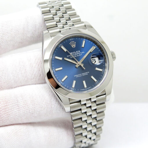 Rolex 126300 Datejust 41 with Blue Stick Dial on Jubilee