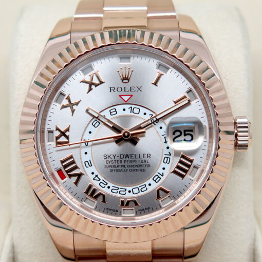 Rolex 326935 Skydweller 18K Rose Gold with Sundust Roman Dial on Oyster - Image 3