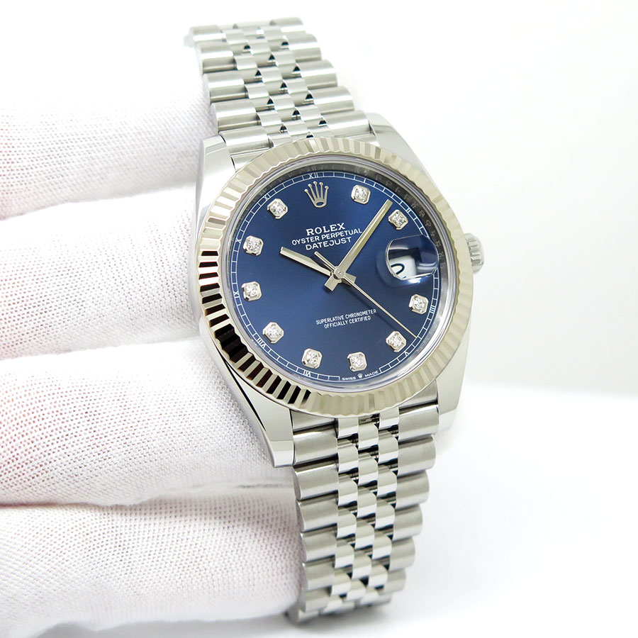 Rolex 126334 Datejust 41 with Blue Diamond Dial on Jubilee