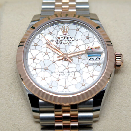 Rolex 278271 Datejust 18K/SS with Silver Diamond Floral Motif Dial on Jubilee - Image 3