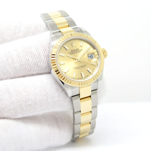 Rolex 279173 Datejust 18K/SS with Champagne Stick Dial on Oyster