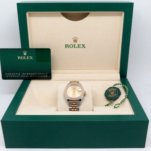 Rolex 279383RBR Datejust 18K/SS with Champagne Roman Dial Diamond Bezel on Jubilee - Image 2