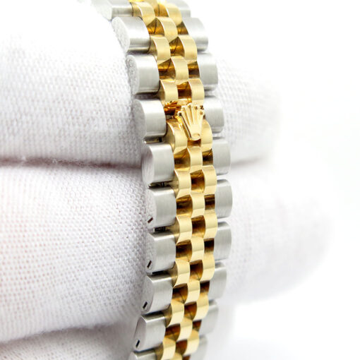 Rolex 279383RBR Datejust 18K/SS with Champagne Roman Dial Diamond Bezel on Jubilee - Image 7