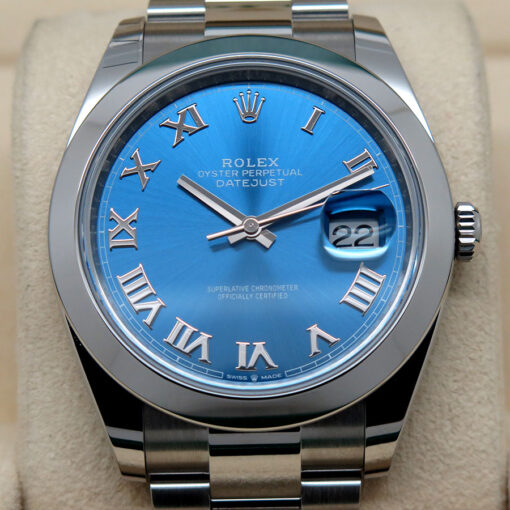 Rolex 126300 Datejust 41 with Blue Azzurro Dial on Oyster - Image 3