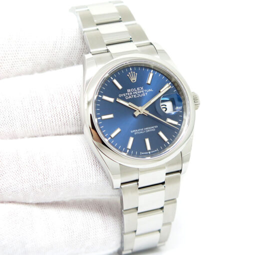 Rolex 126200 Datejust with Blue Stick Dial on Oyster