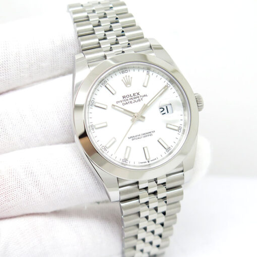 Rolex 126300 Datejust 41 with White Stick Dial on Jubilee