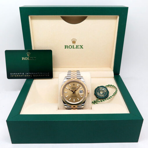 Rolex 126333 Datejust 41 18K/SS with Champagne Stick Dial on Jubilee - Image 2