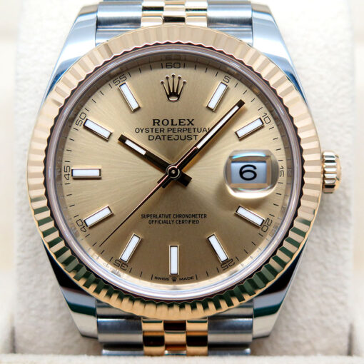 Rolex 126333 Datejust 41 18K/SS with Champagne Stick Dial on Jubilee - Image 3