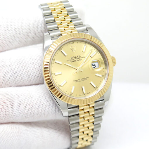 Rolex 126333 Datejust 41 18K/SS with Champagne Stick Dial on Jubilee
