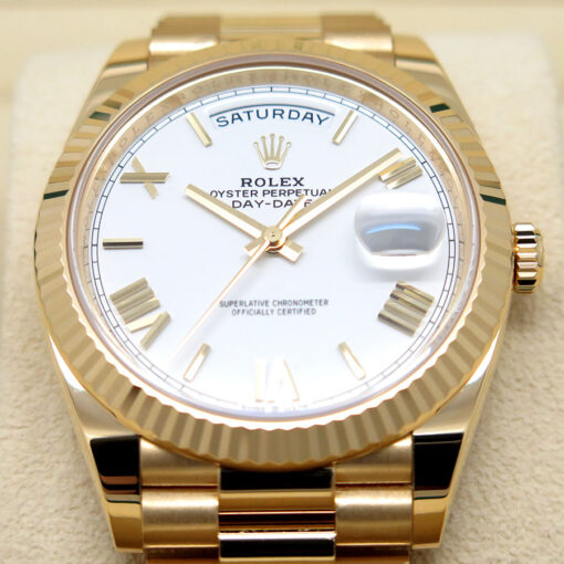 Rolex 228238 Day Date 40 18K Yellow Gold with White Roman Dial - Image 3