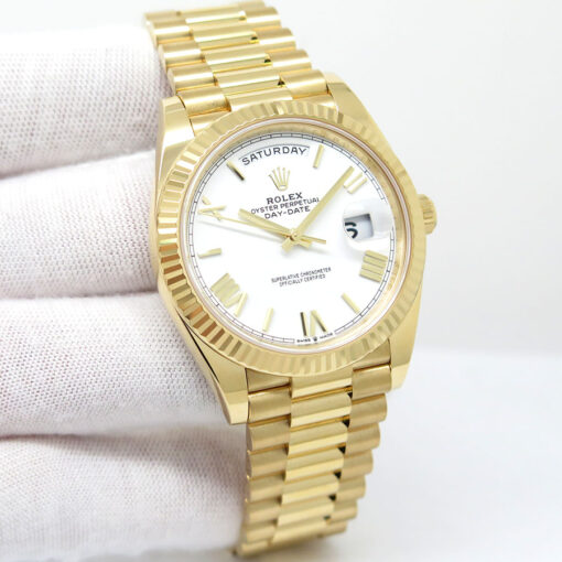 Rolex 228238 Day Date 40 18K Yellow Gold with White Roman Dial
