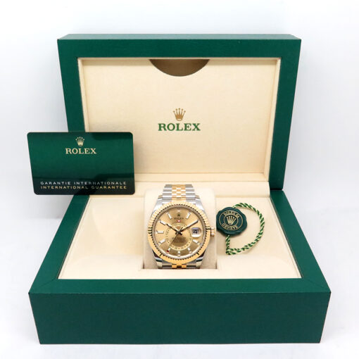 Rolex 326933 Skydweller 18K/SS with Champagne Dial on Jubilee - Image 2