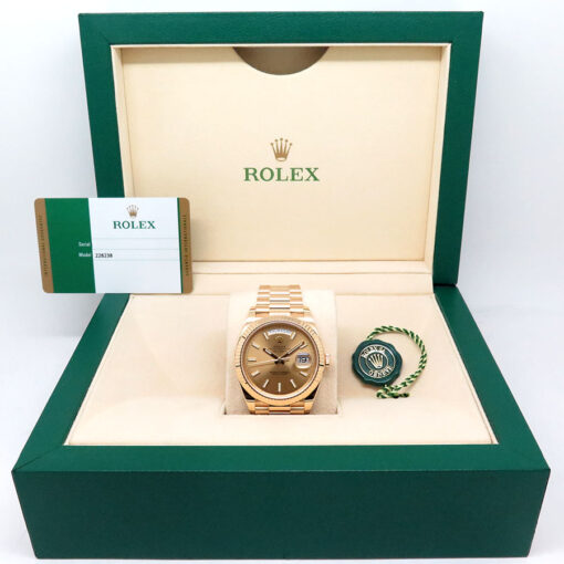 Rolex 228238 Day Date 40 18K Yellow Gold with Champagne Stick Dial - Image 2