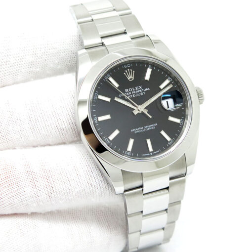 Rolex 126300 Datejust 41 with Black Stick Dial on Oyster