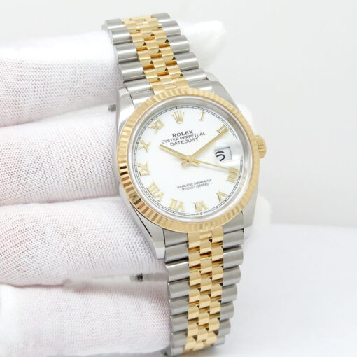 Rolex 126233 Datejust 18K/SS with White Roman Dial on Jubilee