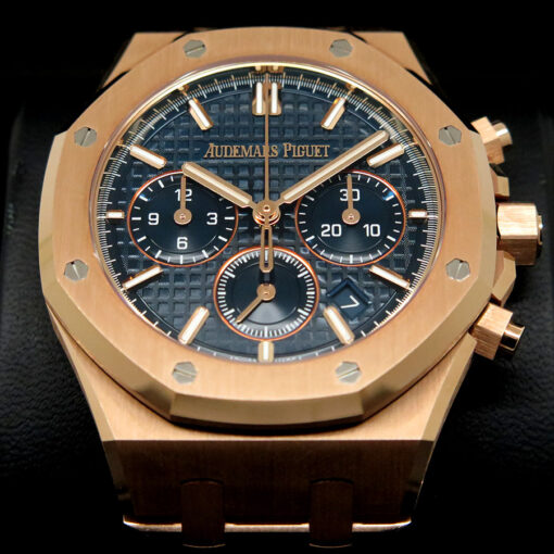 Audemars Piguet 26715OR Royal Oak 18K Rose Gold Chronograph with Blue Dial 38mm - Image 3
