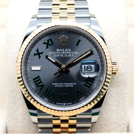 Rolex 126233 Datejust 18K/SS with Slate Roman Dial on Jubilee - Image 3