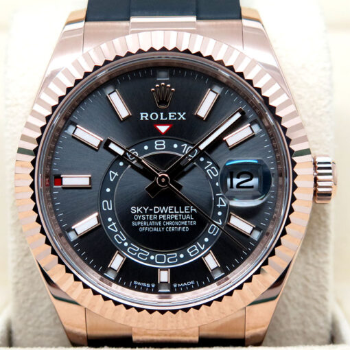 Rolex 336235 Skydweller 18K Rose Gold with Slate Dial on Oysterflex - Image 3