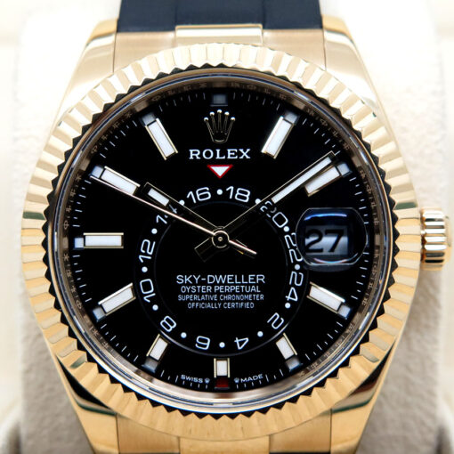 Rolex 336238 Skydweller 18K Yellow Gold with Black Dial on Oysterflex - Image 3