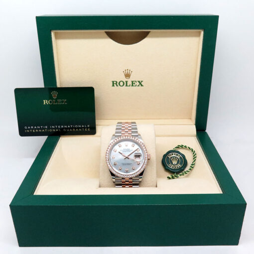 Rolex 126281RBR Datejust 18K/SS with Mother of Pearl Diamond Dial/Bezel on Jubilee - Image 2
