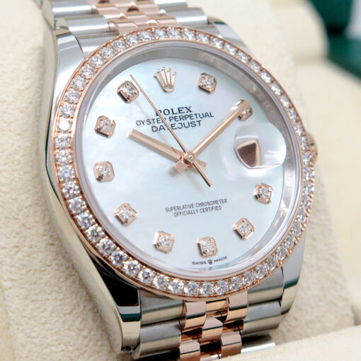 Rolex 126281RBR Datejust 18K/SS with Mother of Pearl Diamond Dial/Bezel on Jubilee - Image 3
