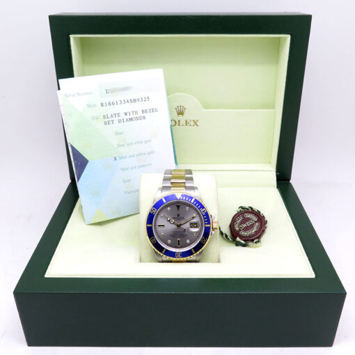 Rolex 16613LB Submariner 18K/SS with Silver Serti Dial - Image 2