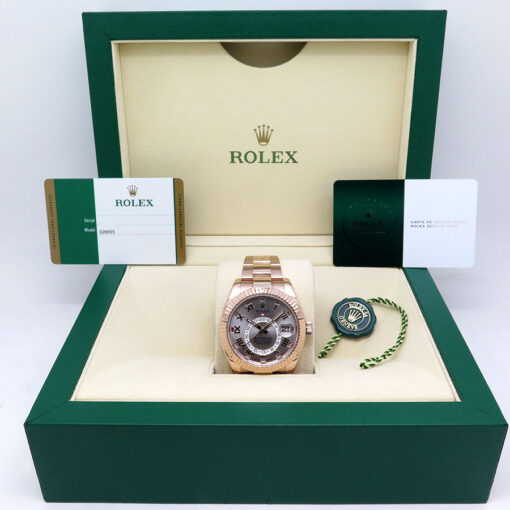 Rolex 326935 Skydweller 18K Rose Gold with Sundust Roman Dial on Oyster - Image 2