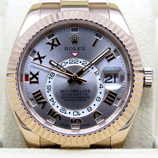 Rolex 326935 Skydweller 18K Rose Gold with Sundust Roman Dial on Oyster - Image 3