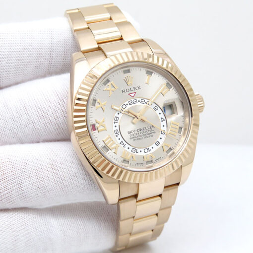 Rolex 326935 Skydweller 18K Rose Gold with Sundust Roman Dial on Oyster