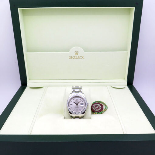Rolex 18946 Day Date Masterpiece Platinum with Silver Diamond Dial / Bezel - Image 2