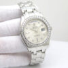Rolex 18946 Day Date Masterpiece Platinum with Silver Diamond Dial / Bezel