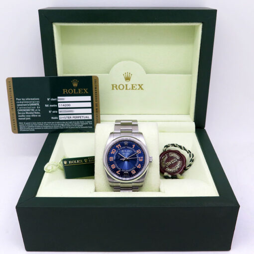 Rolex 114200 Oyster Perpetual Air King with Blue Concentric Dial - Image 2