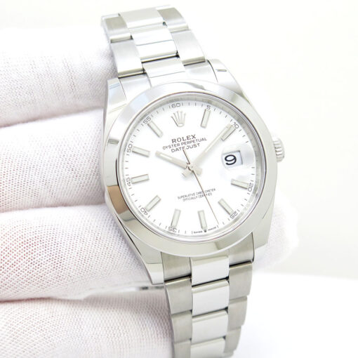 Rolex 126300 Datejust 41 with White Stick Dial on Oyster