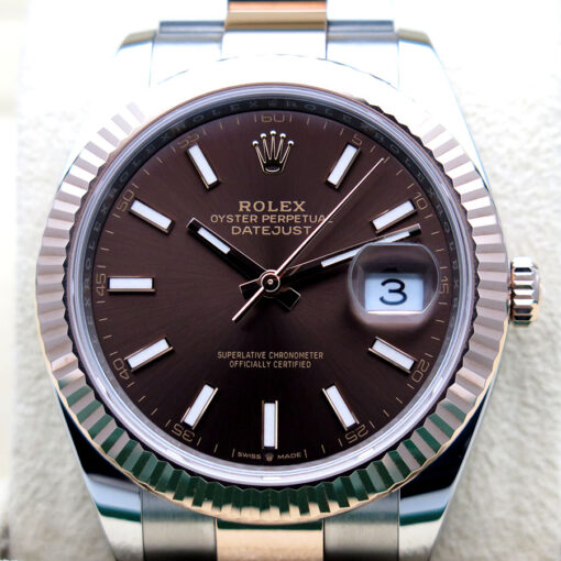 Rolex 126331 Datejust 41 18K/SS with Chocolate Stick Dial on Oyster - Image 3
