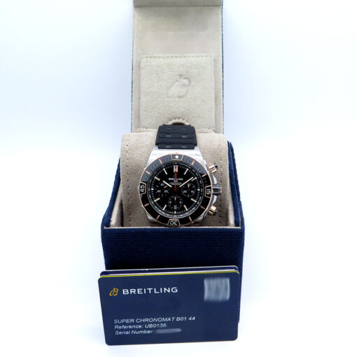 Breitling UB0136 Super Chronomat B01 Chronograph 18K/SS with Black Dial - Image 2